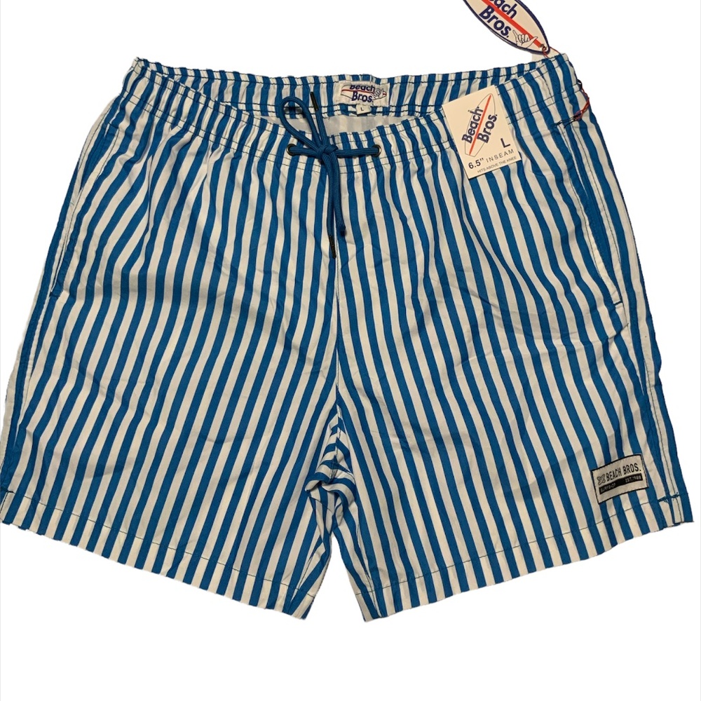 Men's Blue & White Beach bros Swim Trunks!